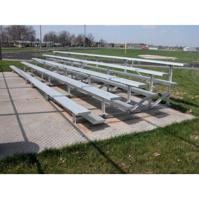 5 Row National Rep Aluminum Bleacher, 27' Long, Single Footboard