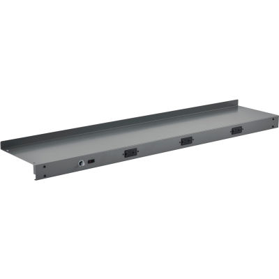 Global Industrial Cantilever Upper Steel Shelf with 3 Duplex Electrical Outlets 72"W - Gray
