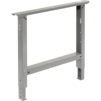 Global Industrial™ Adjustable Height Steel C-Channel Leg For Workbench, 36"D, Gray, Each