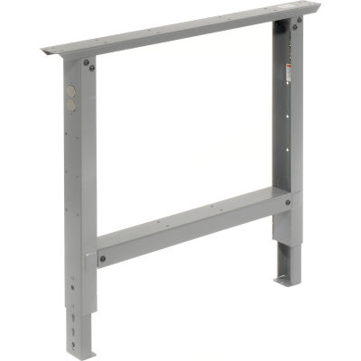 Global Industrial Adjustable Height Steel C-Channel Leg For Workbench, 36"D, Gray, Each