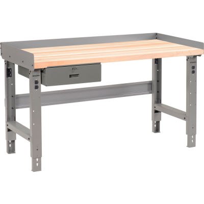 Global Industrial™ Établi avec Maple Square Edge Top &Tiroir, 60"W x 30"D, Gris