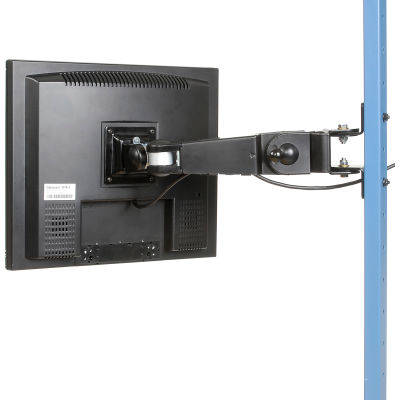 Global Industrial 10-30" Flat Panel Vesa LCD Monitor Arm, 16-3/8"W, Black