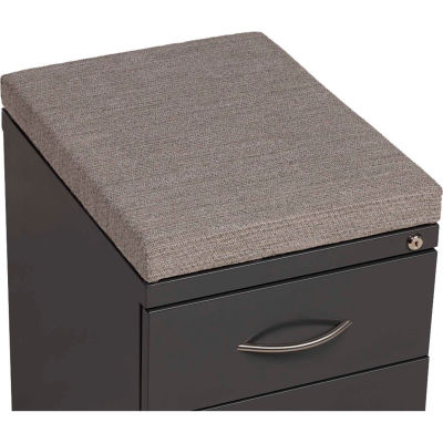 Interion® 2 Boîte à tiroirs/Piédestal de fichier - Charbon de bois avec coussin gris dessus