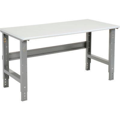 Global Industrial™ 60x30 Adjustable Height Workbench C-Channel Leg - ESD Safety Edge - Gray