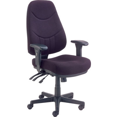 Interion® Multifunctional Office Chair with Arms - Fabric - Mid Back - Black Seat Black Base