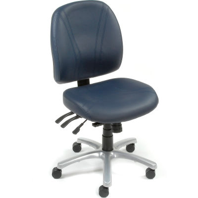 Chaise multifonction Interion® avec mi-arrière, vinyle, bleu