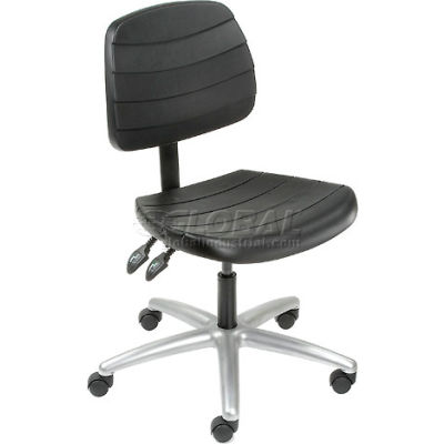 Chaise de bureau ®'Interion avec le milieu du dos, polyuréthane, noir