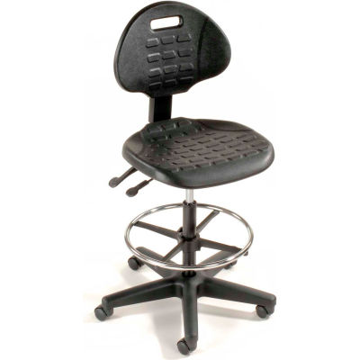 Interion® tabouret ergonomique réglable à 5 voies, noir