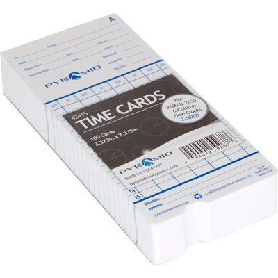 Time Cards For Electronic Time Recorder, Pack of 100