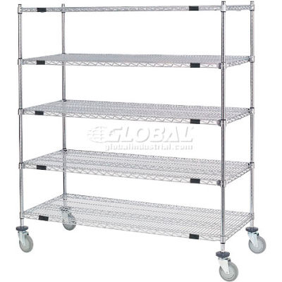 Nexel® Open Side Wire Stock Picker Truck w / 5 étagères de fil, 1200 lb. Capuchon, 48"L x 24"L x 69"H