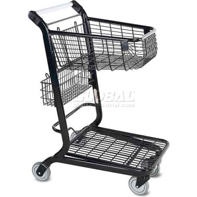 VersaCart® Flatbed Retail Shopping Cart 2 Cu Ft Metallic Gray 101-350-B-MTG