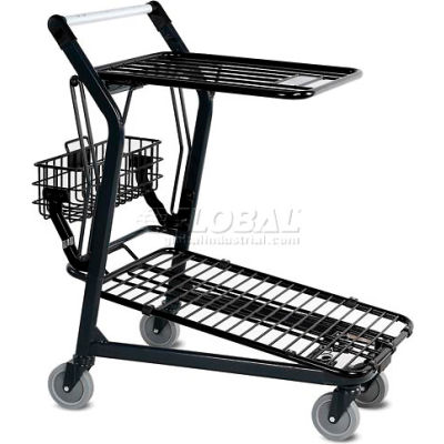 VersaCart® escamotable Flat Top Shelf Shopping 101-580-DGY Cart gris foncé