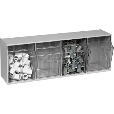 Astuce de quantique sur stockage Bin QTB304 - 4 compartiments gris