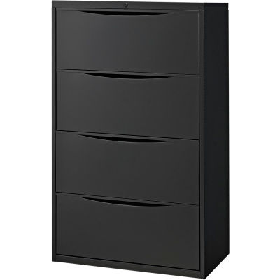 Interion 30 Premium Lateral File Cabinet 4 Drawer Black 252467bk Globalindustrial Ca Premium Lateral File Cabinet, Filing Cabinet Ikea Canada