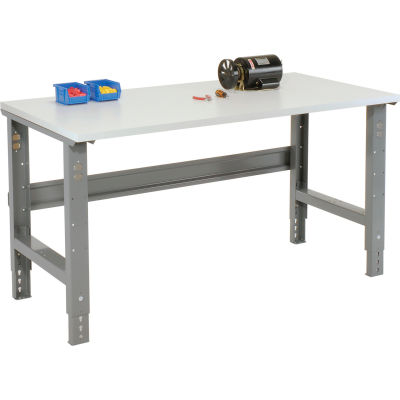 Global Industrial™ 48x30 Adjustable Height Workbench C-Channel Leg - ESD Square Edge Gray