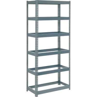 Global Industrial Extra Heavy Duty Shelving 36"W x 18"D x 96"H With 6 Shelves, No Deck, Gray
