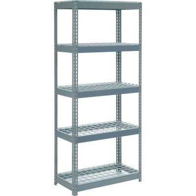 Global Industrial™ Extra Heavy Duty Shelving 36"W x 18"D x 84"H With 6 Shelves, Wire Deck, Gry