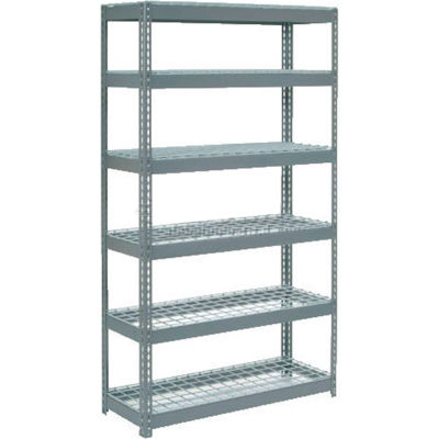Global Industrial™ Extra Heavy Duty Shelving 48"W x 24"D x 96"H With 6 Shelves, Wire Deck, Gry