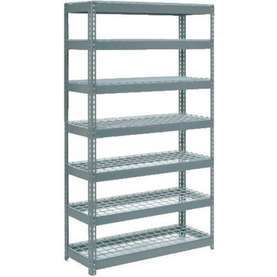 Global Industrial™ Extra Heavy Duty Shelving 48"W x 24"D x 84"H With 7 Shelves, Wire Deck, Gry