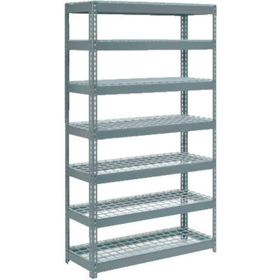 Global Industrial Extra Heavy Duty Shelving 48"W x 24"D x 96"H With 7 Shelves, Wire Deck, Gry