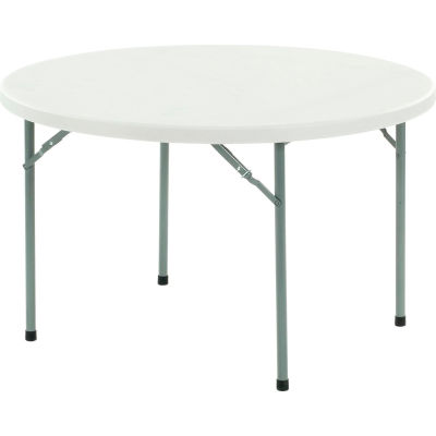 48 Round Folding Plastic Table Gray, 48 Round Folding Table Black
