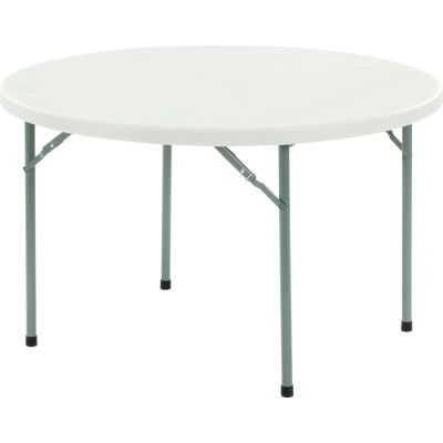 National Public Seating 48 Round Folding Plastic Table Gray 256559 Globalindustrial Ca 48 Round Folding Plastic Table Gray, 48 Round Folding Table Black