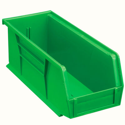 Bac en plastique industriel™ Global Stack & Hang Bin, 4-1/8 po L x 10-7/8 po L x 4 po H, vert - Qté par paquet : 12