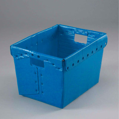 Global Industrial™ Corrugated Plastic Totes - Postal Nesting- No Lid 18-1/2x13-1/4x12 Blue
