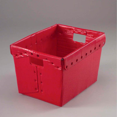 Fourre-tout en plastique ondulée de l™'industrie mondiale - Nidification postale- Pas de couvercle 18-1/2x13-1/4x12 Rouge