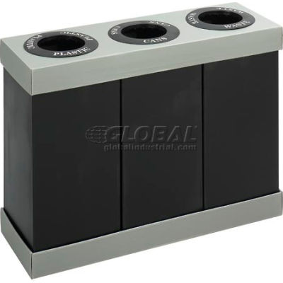 Centre de recyclage 3 en 1 Safco® 9798BL, plastique ondulé