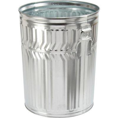 Witt Industries Commercial Duty Outdoor Galvanized Steel Corrosion Resistant Trash Can,32 Gal,Silver