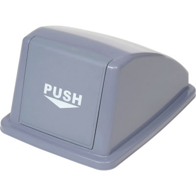Global Industrial™ recyclage poubelle couvercle - gris 13" W x 18 H « D x 9"