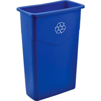 Global Industrial™ Slim Recycling Can, 23 gallons, bleu de recyclage