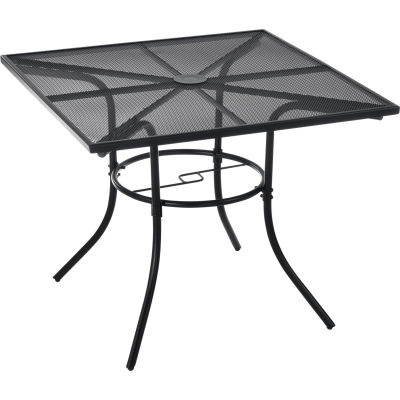 Global Industrial™ Table de café d’extérieur carrée de 36 po, maille d’acier, noir