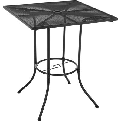 Global Industrial™ Table de bar d’extérieur carrée de 36 po, maille d’acier, noir