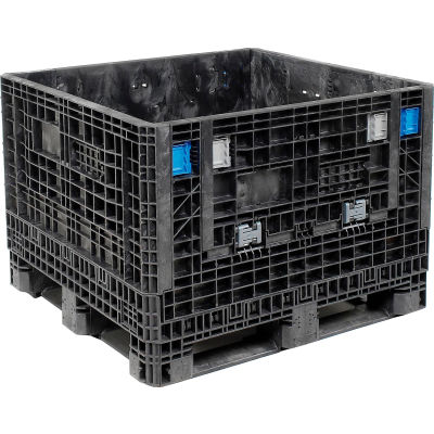 ORBIS HDMP4845-34-22 BulkPak Folding Bulk Shipping Container - 48"L x 45"W x 34"H, 1800 Lb Cap Black