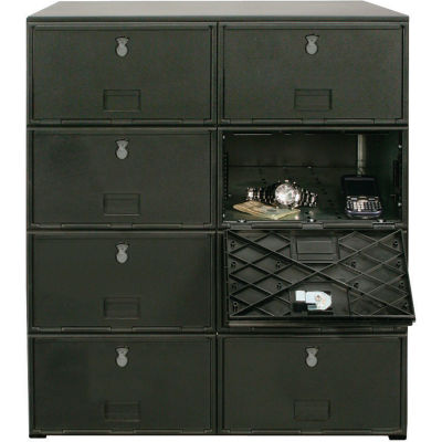 8 Doors Cell Phone Locker 22"W x 16"D x 26"H Black with Combo Locks