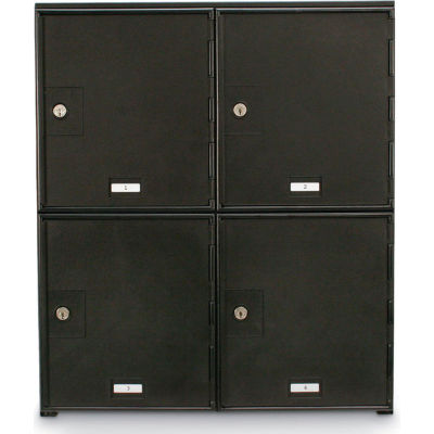 4 Doors Cell Phone Locker 22"W x 16"D x 26"H Black with Master Key Lock Set