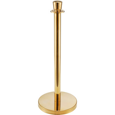 Global Industrial™ Best Value Portable Gold Finished 34" H Post With Base