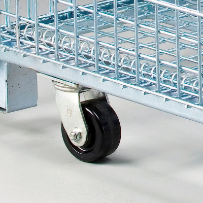 Nashville Wire Products Folding Wire Container Caster Kit For 40" x 32" & 48" x 40" Models