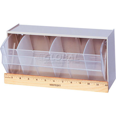 Quantum Dividable Tip Out Bin QTB410 11-7/8 x 5-1/4 x 5-15/16 Ivory