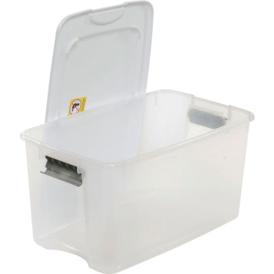 Sterilite 19889804 Clear Storage Tote With Lid 70 Quart 26-1/8x16-1/4x13-1/2 - Pkg Qty 4