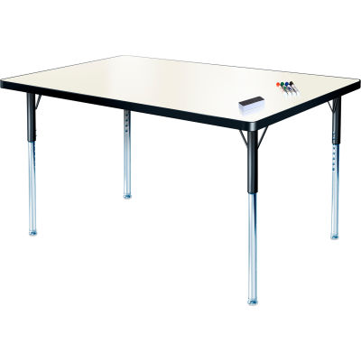 Tableau blanc activité Table 24 "x 36" Rectangle, hauteur réglable compatible avec ADA