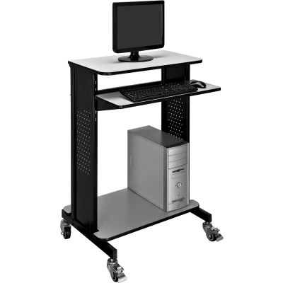 Global Industrial™ Mobile Computer Workstation - Standing Desk Avec clavier et plateau de souris