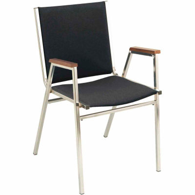 KFI Stack Chair With Arms - Fabric -1" thick Seat Black Fabric