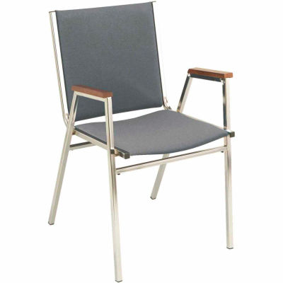 KFI Stack Chair With Arms - Fabric -1" thick Seat Gray Fabric