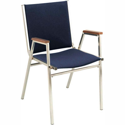 KFI Stack Chair With Arms - Fabric -1" thick Seat Navy Fabric