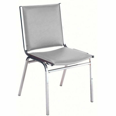 KFI Stack Chair - Armless - Vinyl - 2" thick Seat Light Gray Vinyl