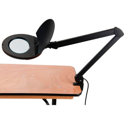 Global Industrial™ 3 Diopter Fluorescent Magnifying Lamp With Covered Metal Arm Black