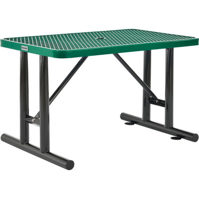 Global Industrial™ table extérieure rectangulaire en acier de 4', métal élargi, vert